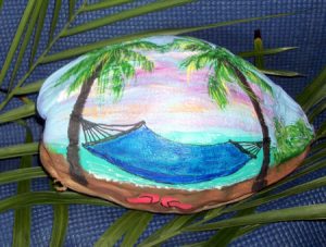 Coconut Hammock Painted Coconut