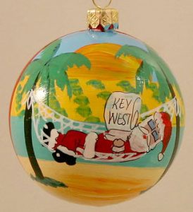 Santa in a Hammock Sleeping Santa Christmas Tree Ornament