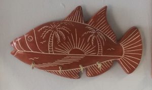 Brown Sunset Fish Key Hook