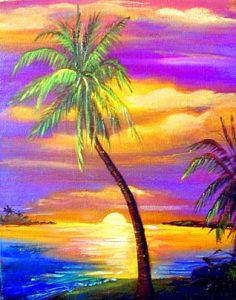 Key West Sunset Painting Print