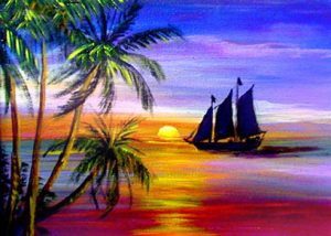 Key West Sunset Painting Print