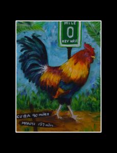 Mile Marker 0 Rooster Matted Print