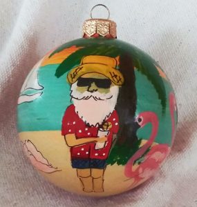 Beach Santa Ornament