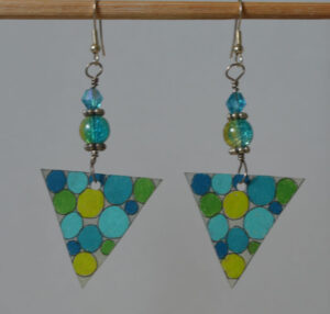 Aqua Triangles Earrings